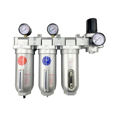 All Tool Depot 3/4" NPT SUPER DUTY 4 Stages Filter Regulator Coalescing Desiccant Dryer System (AUTO DRAIN) FFLMR966NA